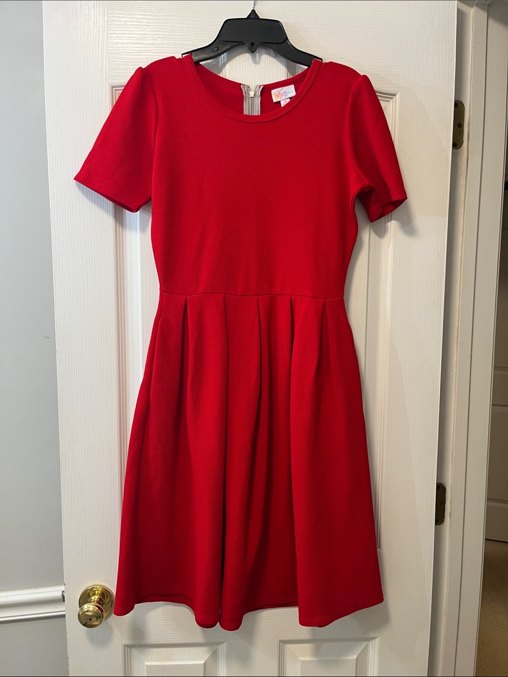 LuLaRoe Red Short-Sleeve Fit & Flare Dress